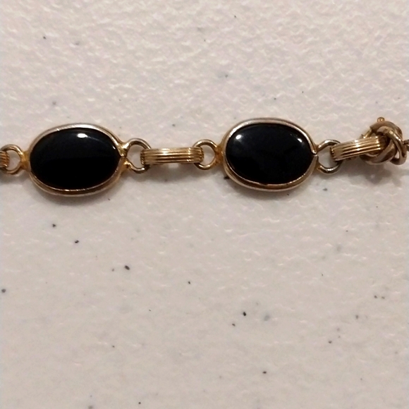 14k and onyx vintage bracelet - Picture 3 of 4